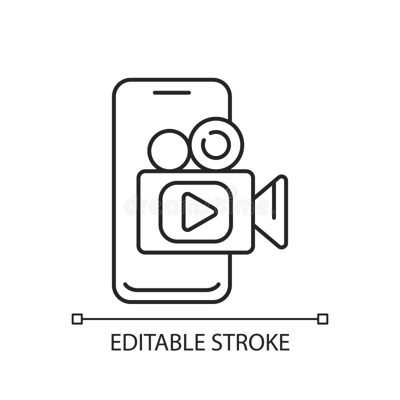 Mobile broadcast linear icon royalty free illustration