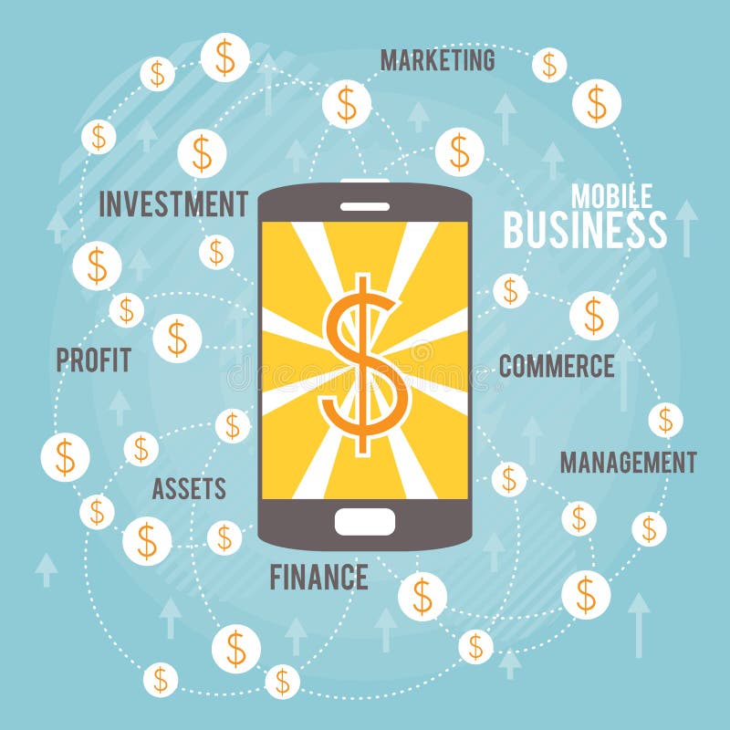 Mobile Business stock vector. Illustration of finance 32790286