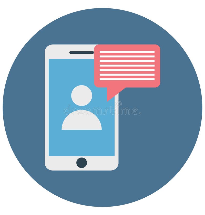 Mobile Chat Color Isolated Vector Icon That can be easily edit or modified. royalty free illustration
