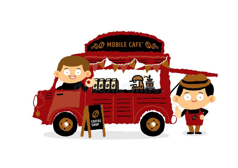Mobile Coffee Shop Van Cafe Concepts Stock Vector Illustration Of Cargo Concept