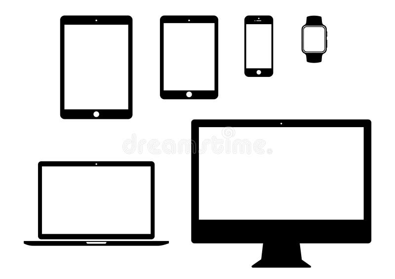 Mobile, comprimé, ordinateur portable, ensemble d'icône d'instrument d'ordinateur