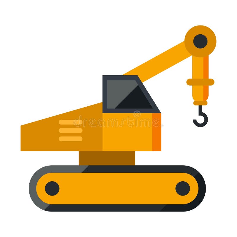 Mobile Crane Flat Clipart Vector Illustration Stock Vector