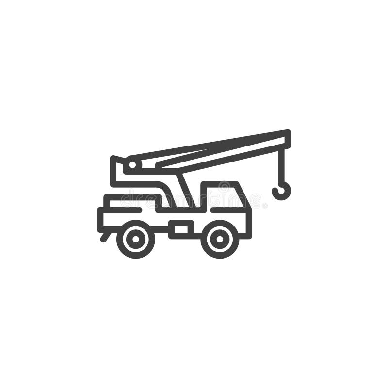 Mobile crane line icon stock vector. Illustration of load 216658946