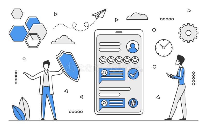 Mobile data protection stock illustration