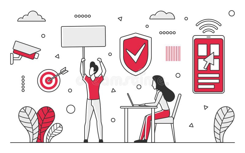 Mobile data security stock illustration