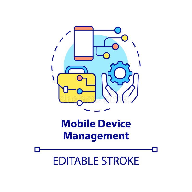 Mobile device management concept icon vector illustration