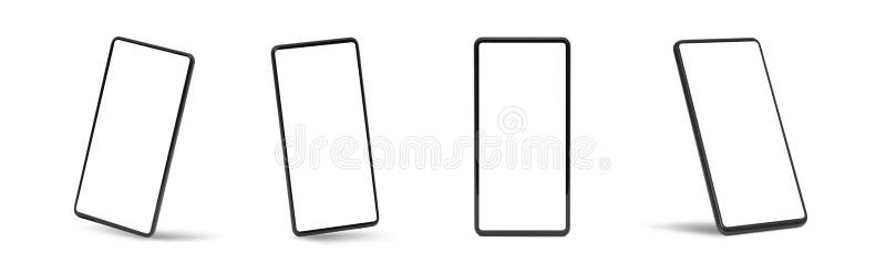 Mobile device mockup set. Smart phones isolated stock photos