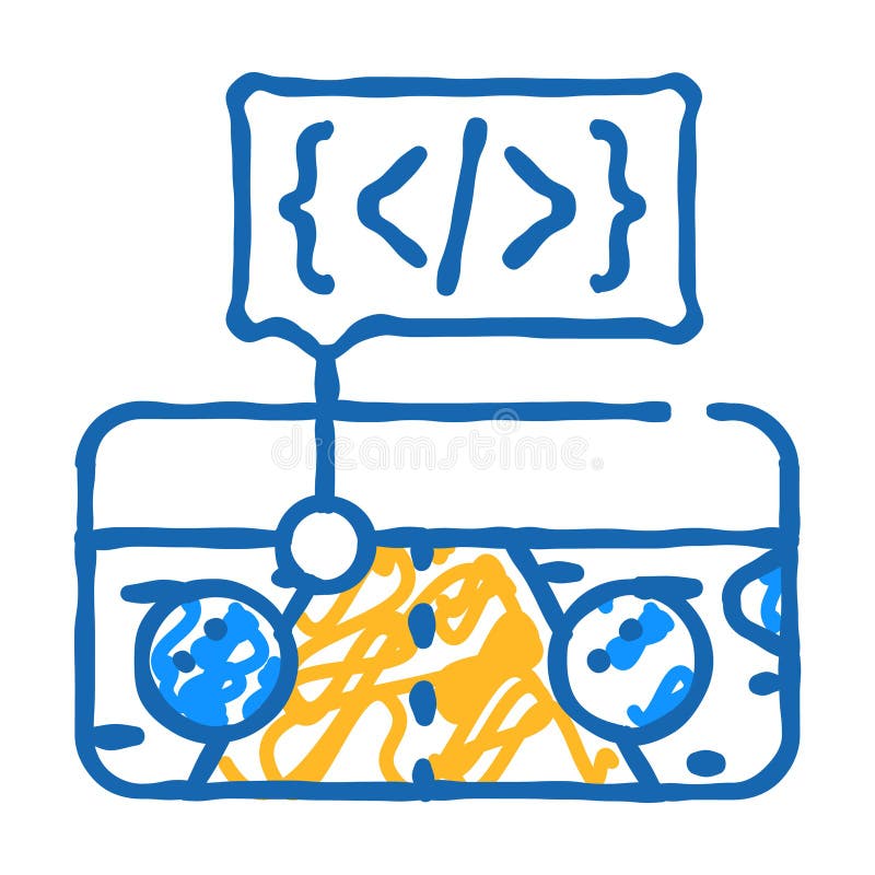 Mobile game development icon doodle illustration vector illustration