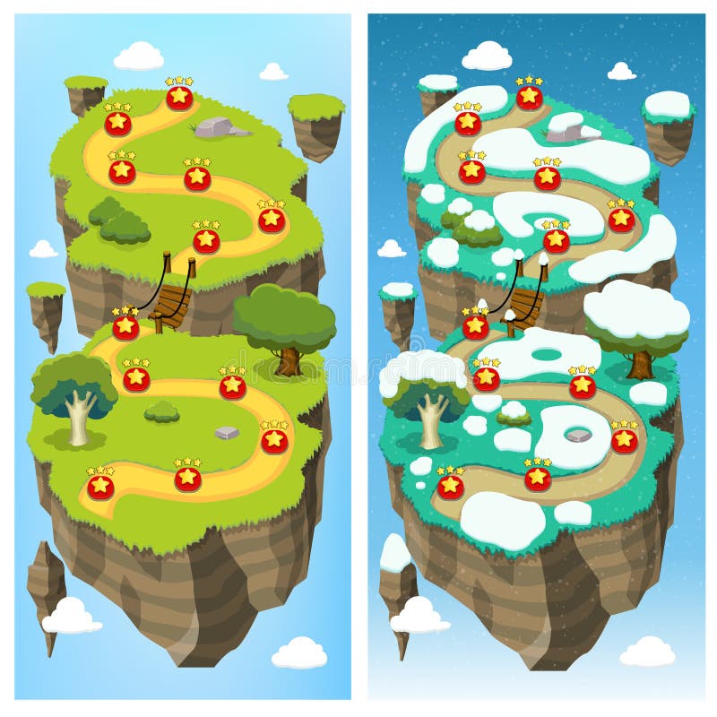 Mobile Game Level Map Concept vector illustration