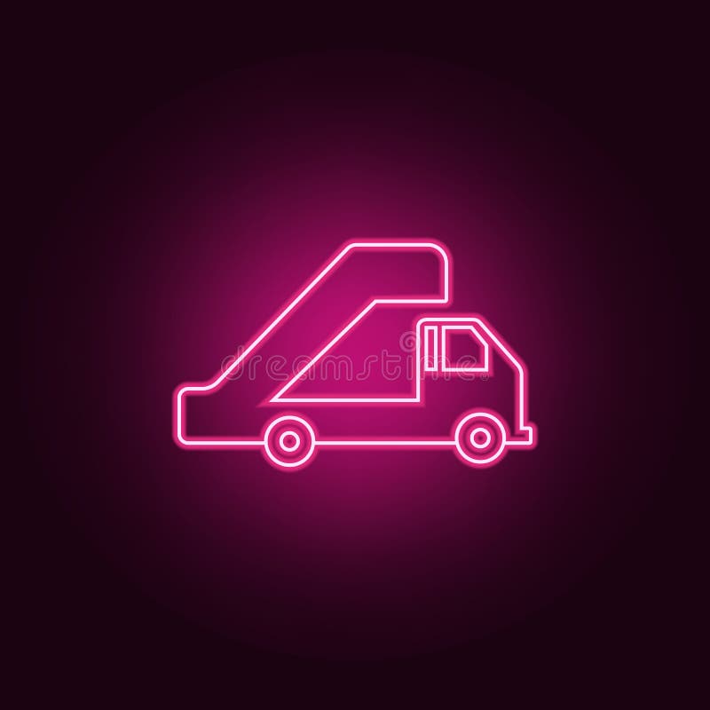 Mobile gangway for aircraft icon. Elements of Airport in neon style icons. Simple icon for websites, web design, mobile app, info vector illustration
