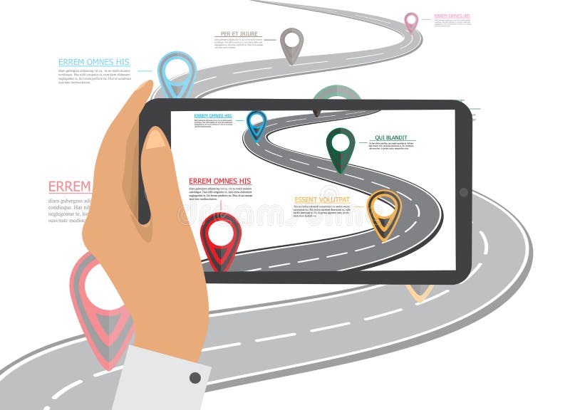 Mobile gps navigation on mobile phone. royalty free illustration Mobile gps navigation on mobile phone. royalty free illustration