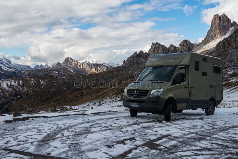 Mobile Home in Cold Winter Weather Editorial Stock Photo Image of