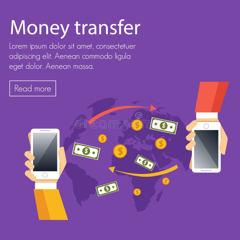 Mobile Money Transfer Vector Concept Stock Vector Illustration of