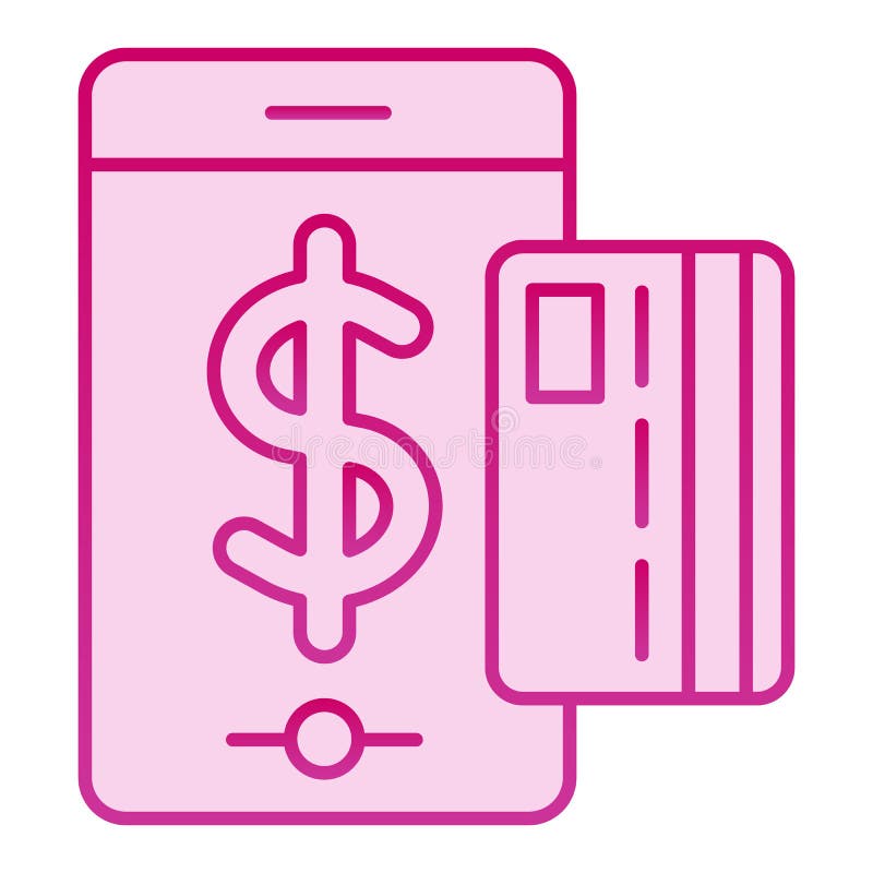 Mobile Pay Service Flat Icon Mobile Payment Pink Icons In Trendy Flat Style Smartphone And Credit Card Gradient Style Stock Vector Illustration Of Commerce Internet