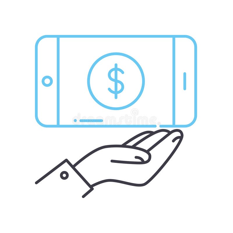 Mobile payments line icon, outline symbol, vector illustration, concept sign vector illustration