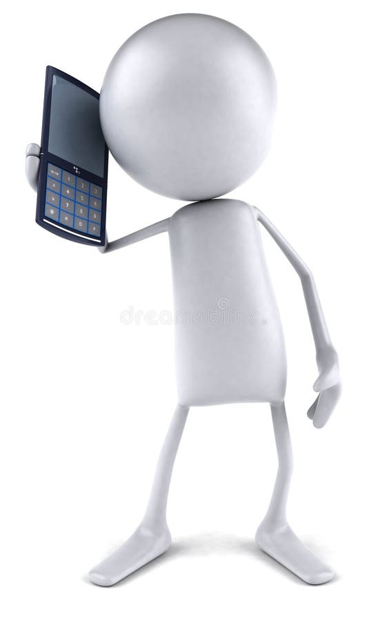 3d Man, Speaking on the Phone Stock Illustration - Illustration of hand ...