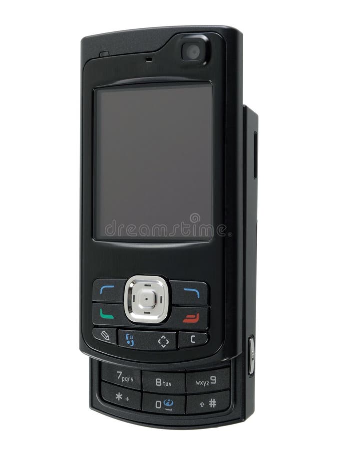 N80 -Cell phone isolated, front view of a mobile phone.