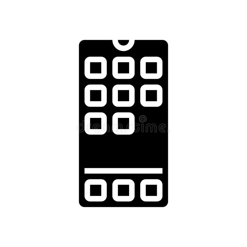 Mobile phone apps hybrid work glyph icon vector illustration royalty free illustration