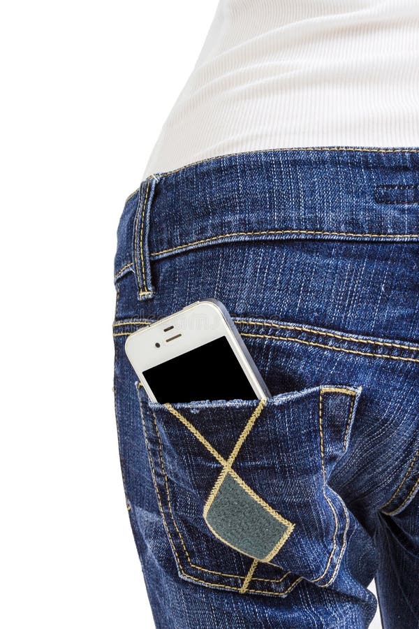 Mobile Phone In The Back Pocket Of Blue Jeans Stock Image Image 33759597