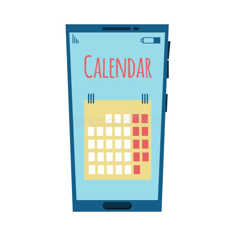 Mobile Phone with a Calendar. Stock Vector Illustration of telephone
