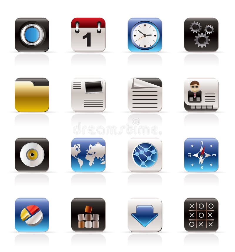 Mobile Phone, Computer and Internet Icons stock illustration Mobile Phone, Computer and Internet Icons stock illustration