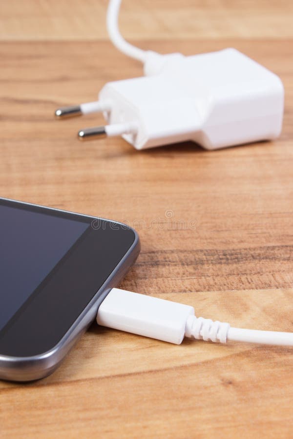 Mobile Phone with Connected Plug of Charger, Smartphone Charging Stock Photo Image of charger