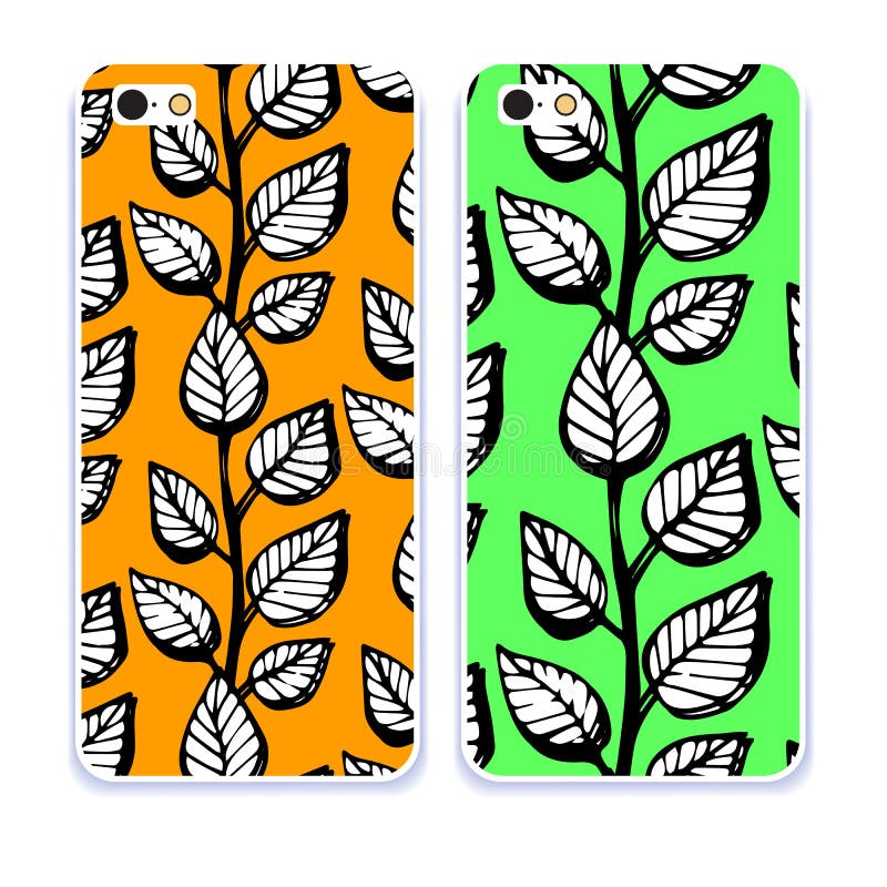 Mobile Phone Cover Back Pattern, Template. Vector Illustration