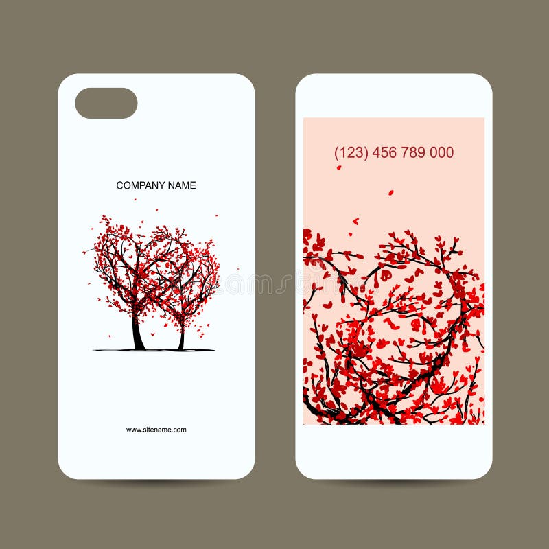 Mobile phone cover back and screen, love tree for
