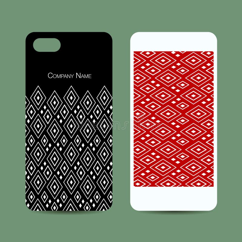 Mobile Phone Cover Design, Abstract Geometric Pattern Stock Vector