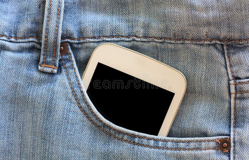 Mobile Phone in Jeans Pocket Stock Image - Image of electronic, modern ...