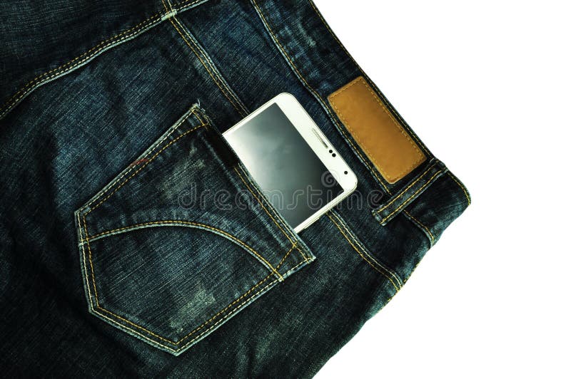 Mobile Phone in Jeans Pocket. Stock Photo Image of carry, telephone