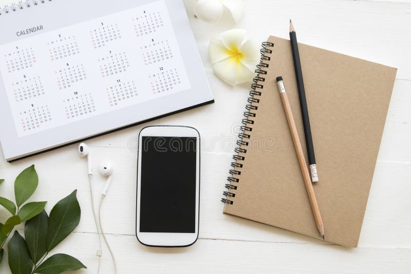 Mobile phone ,notebook of student writing note for study stock image