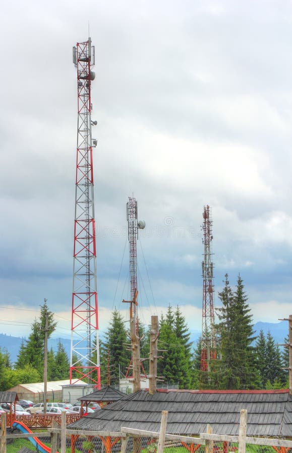 Mobile phone pillars stock image. Image of antenna, 25279341
