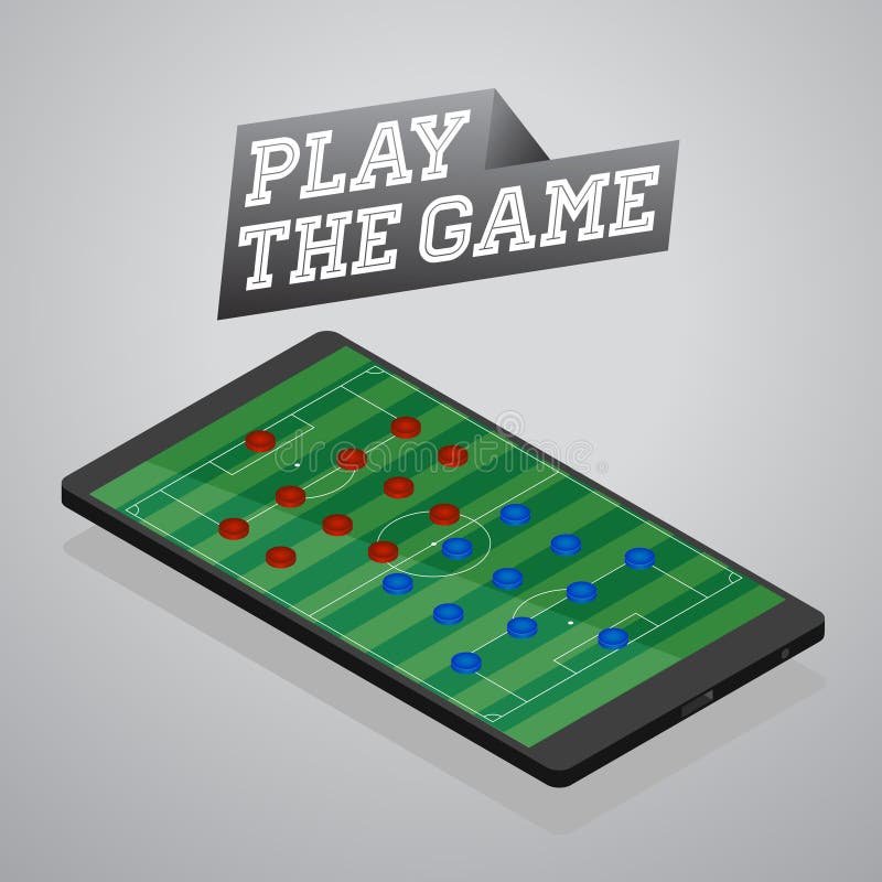 Mobile phone soccer game stock illustration. Illustration of football