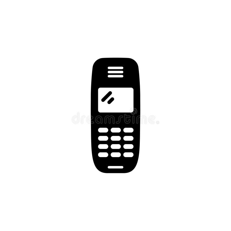 Mobile Phone Solid Flat Vector Icon Isolated on White Background Stock