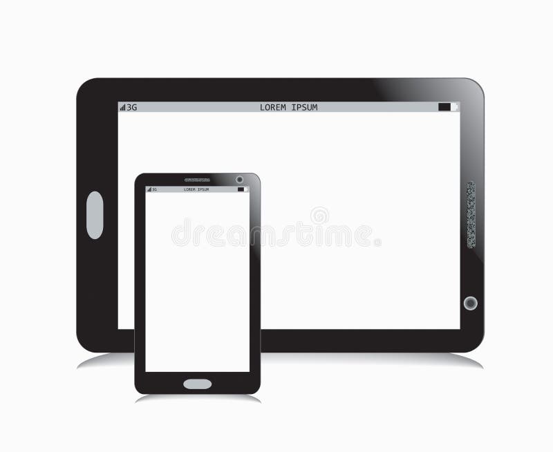 Mobile phone and tablet stock vector. Illustration of black 44591965