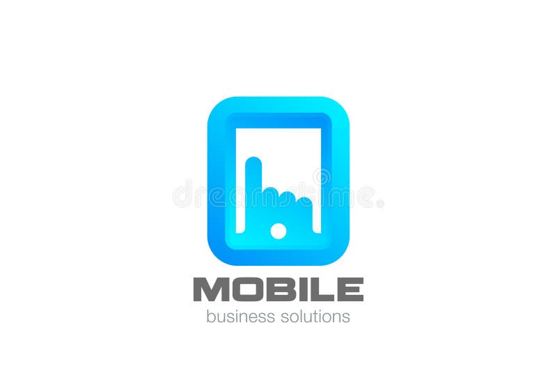 Mobile Phone Touch pad finger Logo design vector S royalty free illustration