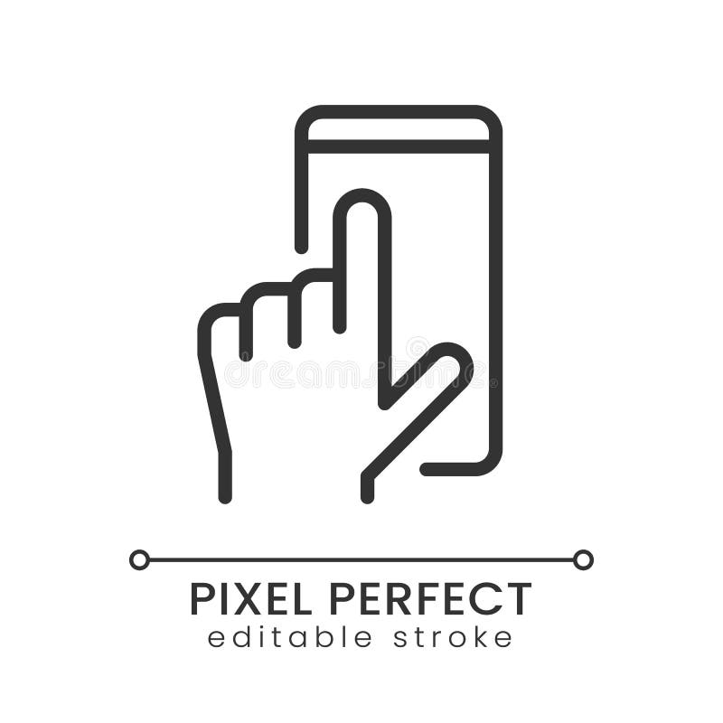 Mobile phone using pixel perfect linear icon stock illustration