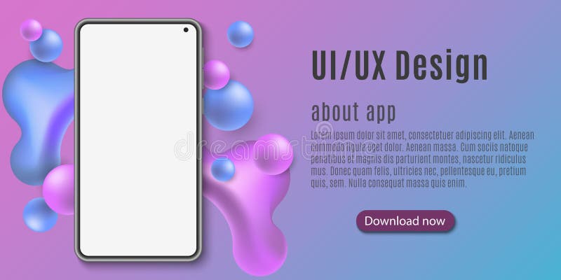 Download Mobile Phone Template Mockup Of A Mobile Application With Liquid Design Abstract Fluid Shapes Ui And Ux Modern Smartphone Stock Vector Illustration Of Background Smartphone 208935919
