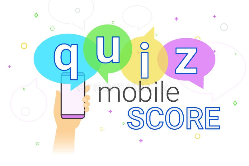 Mobile quiz interview and online high score game on smartphone concept illustration vector illustration Mobile quiz interview and online high score game on smartphone concept illustration vector illustration