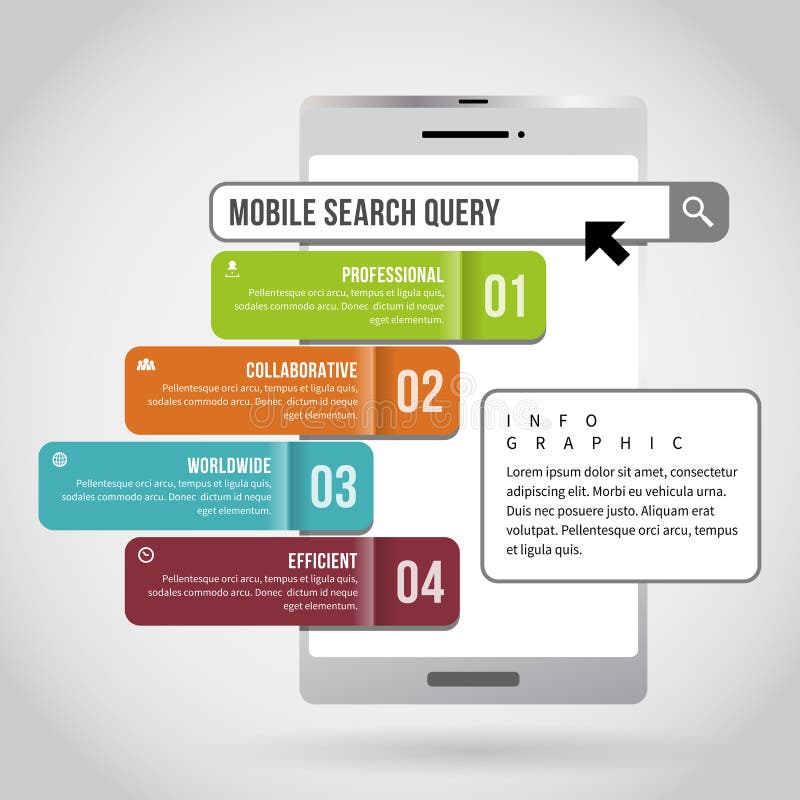 Mobile Search Query Infographic royalty free illustration Mobile Search Query Infographic royalty free illustration