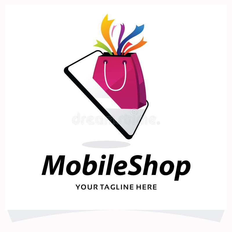 Mobile Shop Logo Template Design Template Stock Vector - Illustration