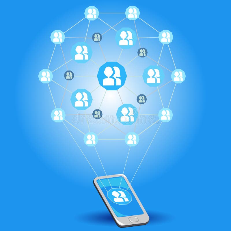 Mobile Social Networks vector illustration Mobile Social Networks vector illustration