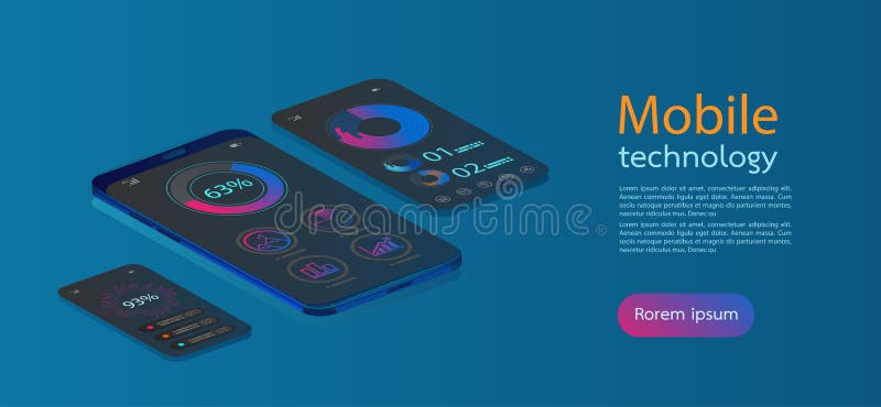 Mobile sortiert modernes infographic aus Diagrammschablone und Diagrammdiagramm Flache Netzikonen f?r mobile Apps, isometrischer lizenzfreie abbildung Mobile sortiert modernes infographic aus Diagrammschablone und Diagrammdiagramm Flache Netzikonen f?r mobile Apps, isometrischer lizenzfreie abbildung