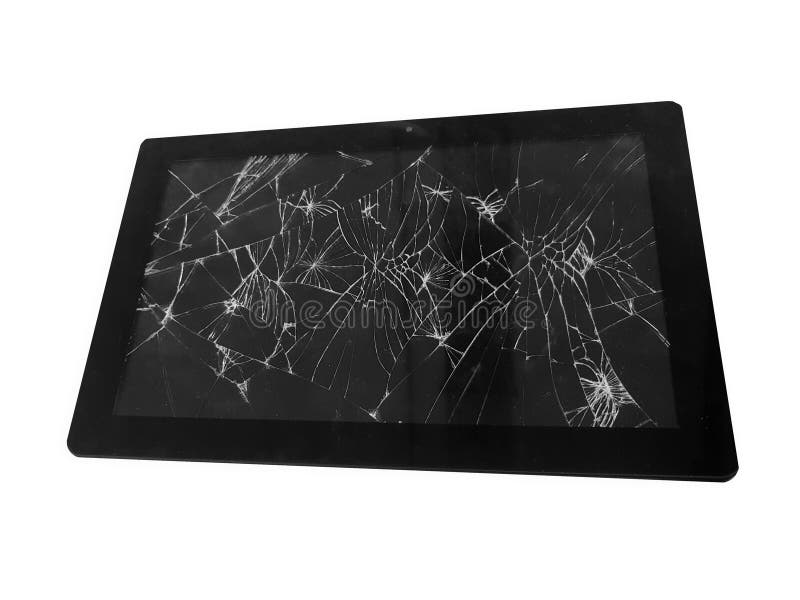 Tablet with a Shattered Screen Stock Image Image of isolated