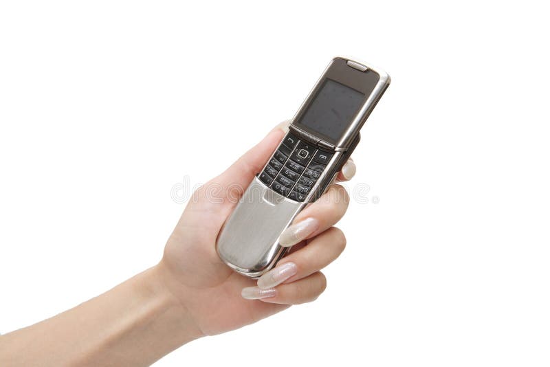 Mobile telephone in women hand