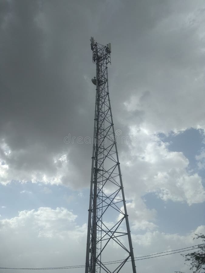 Mobile tower in india stock image. Image of india, village 186724017