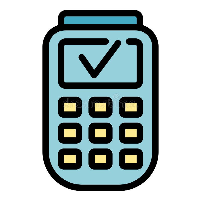 Mobile Transaction Icon Color Outline Vector Stock Vector