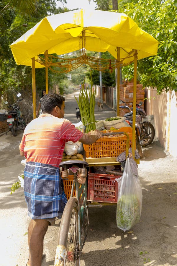Mobile Vendors Selling Fruit and Vegetable S on the Streets Editorial