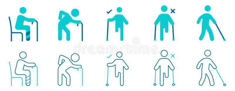 Mobility Guide Icon Vector and illustrator set vector illustration